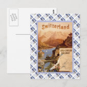 Poster van de Zwitserse Raulway, Jura Simplon Briefkaart (Voorkant / Achterkant)