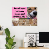 Poster van dierenmishandeling (Thuiskantoor)