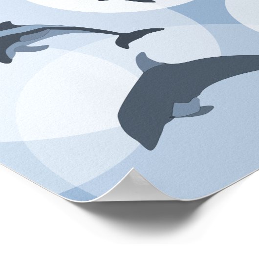 Poster van dolfijnen voor het afspelen van stalen  (Hoek)