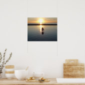 Poster van een kind dat speelt bij laagwater (Keuken)