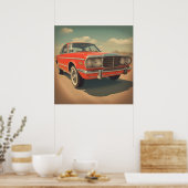 Poster van een klassieke auto (Keuken)