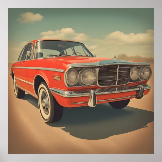 Poster van een klassieke auto (Voorkant)