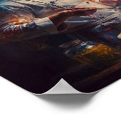 Poster van een kok in de vorm van een olie (Hoek)