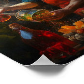 Poster van een kok in de vorm van een olie (Hoek)