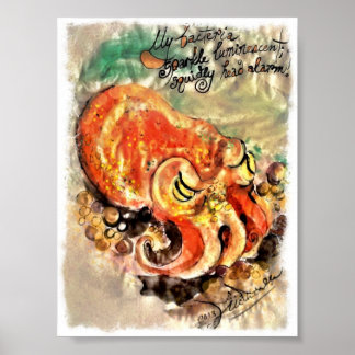 Poster van een penseel en inktschilderij van een i