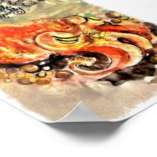 Poster van een penseel en inktschilderij van een i (Hoek)