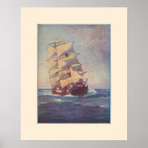 Poster van een vierkant getuigd schip
