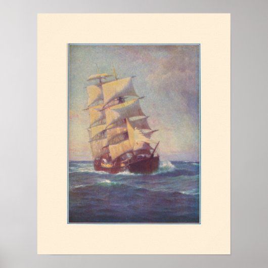 Poster van een vierkant getuigd schip (Voorkant)