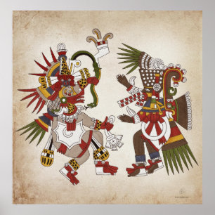 Poster van Ehecatl en Tezcatlipoca