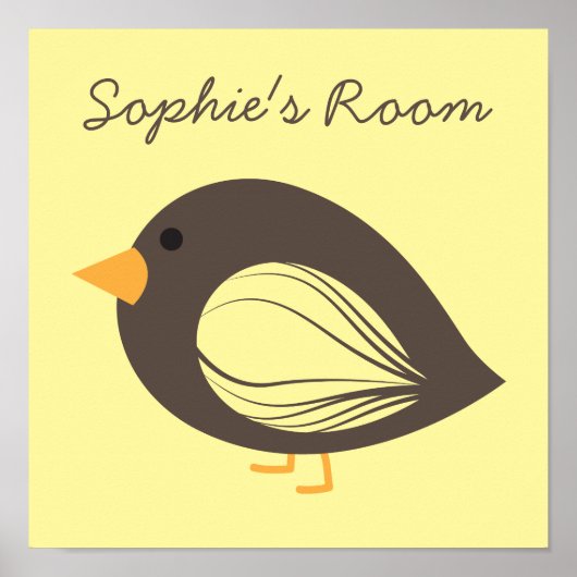 Poster van eigenkleurige koeienvogels (Voorkant)