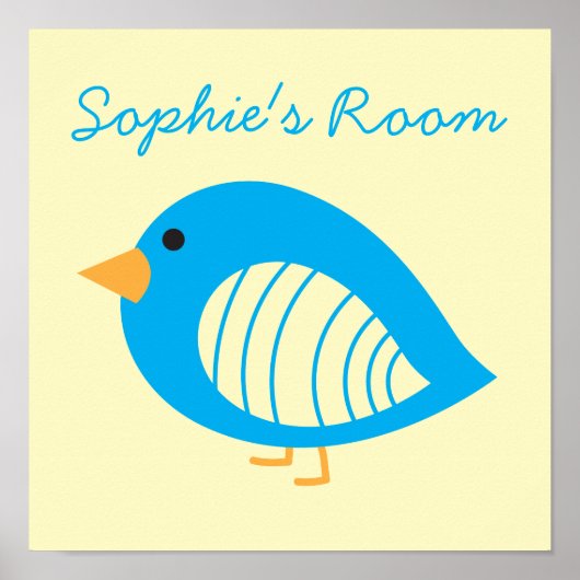 Poster van eigenkleurige koeienvogels (Voorkant)