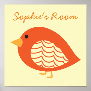 Poster van eigenkleurige koeienvogels