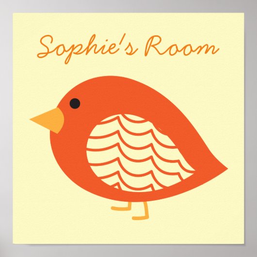 Poster van eigenkleurige koeienvogels (Voorkant)