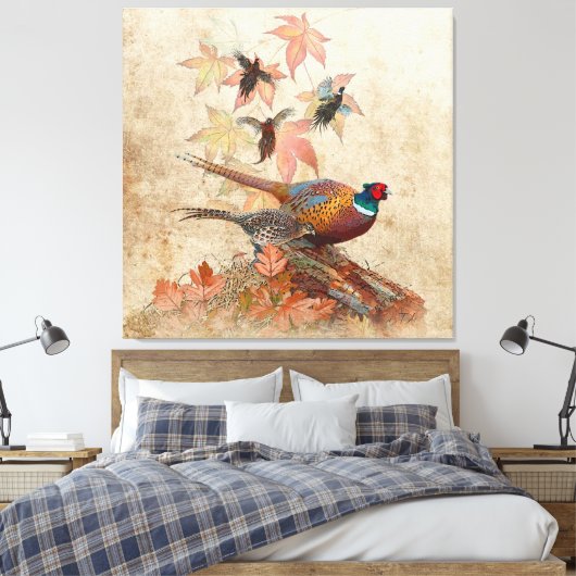 Poster van fazant tapestry canvas afdruk (Insitu (Slaapkamer))
