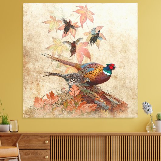 Poster van fazant tapestry canvas afdruk (Insitu (Woonkamer))