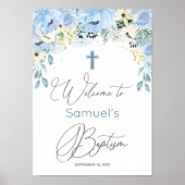 Poster van Floral Blue Baby Baptism (Voorkant)