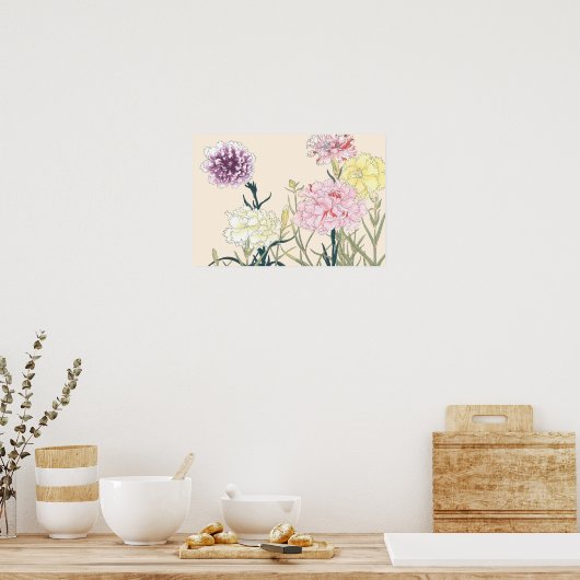 Poster van Floral Pink (Keuken)