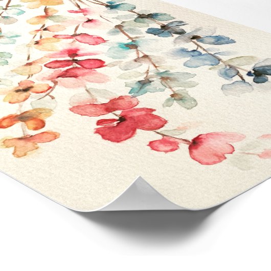 Poster van Floral Waterfall Premium Canvas (5x7) (Hoek)