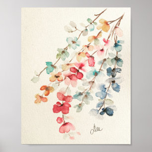 Poster van Floral Waterfall Premium Canvas (8x10)