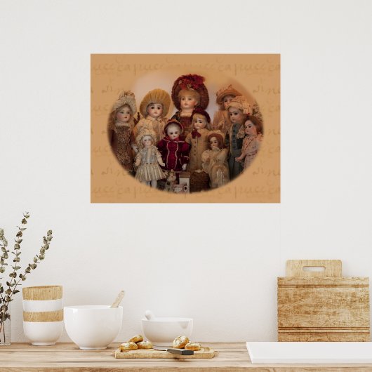 Poster van Franse dollen en vrienden (Keuken)