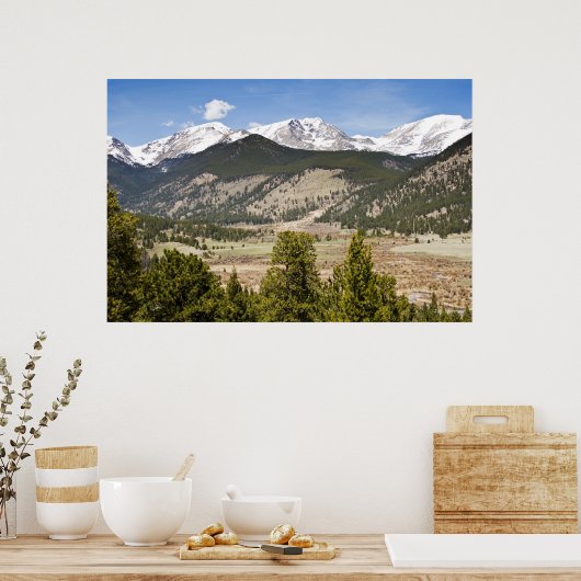 Poster van gebergte Uitzicht (Keuken)