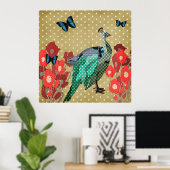 Poster van gebilde pekock en ponies Gold Stars (Thuiskantoor)