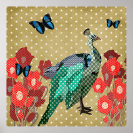 Poster van gebilde pekock en ponies Gold Stars