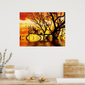 poster van geblindeerd silhouet (Keuken)