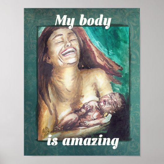 Poster van geboorte: "Verbazingwekkend!" (Voorkant)