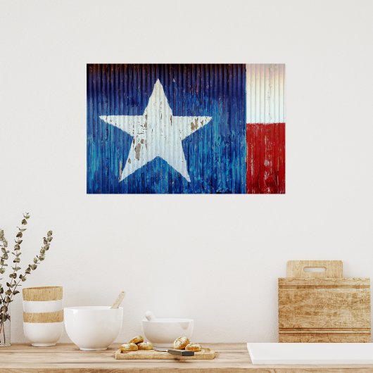 Poster van gegolfd metaal uit Texas (Keuken)