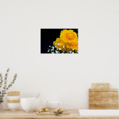 Poster van gele rozenbloem (Keuken)