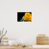Poster van gele rozenbloem (Keuken)