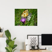 Poster van gemarmerde witte vlinders (Thuiskantoor)