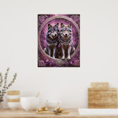 Poster van Geri en Freki (Keuken)