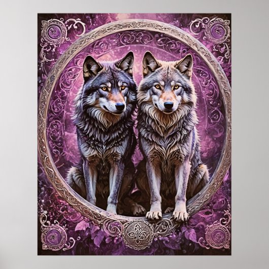 Poster van Geri en Freki (Voorkant)