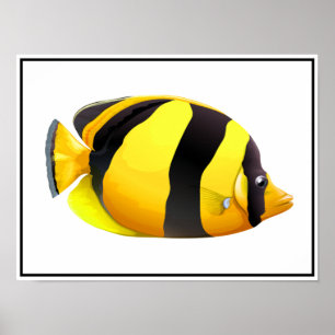 Poster van gestripte vis