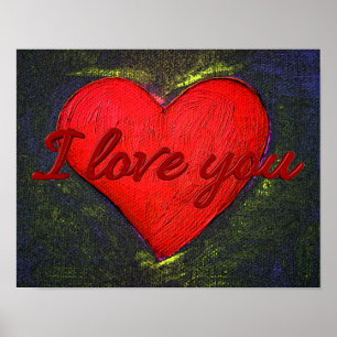 Poster van geverfd hart