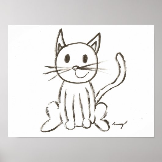 Poster van geverfd Kat (Voorkant)