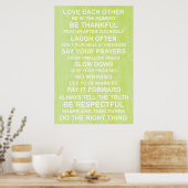 Poster van gezinswaarden (Keuken)