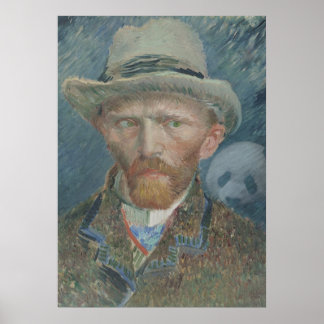 Poster: Van Gogh Self Portret met Giant Panda Poster