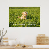 Poster van Golden Retriever met Citaat (Keuken)