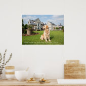 Poster van Golden Retriever met Citaat (Keuken)