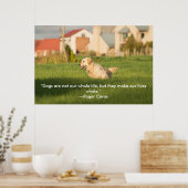 Poster van Golden Retriever met Citaat (Keuken)