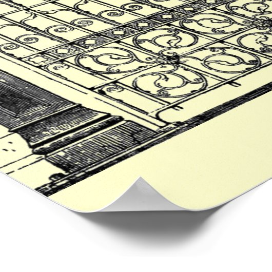 Poster van  gothische omheining en gewas (Hoek)