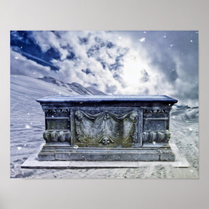 Poster van gothische tombe