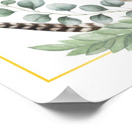 Poster van goudolifant Baby shower (Hoek)