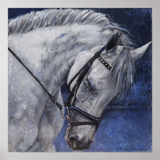 Poster van Grey Horse (Voorkant)