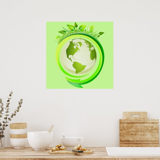 Poster van groene aarde (Keuken)