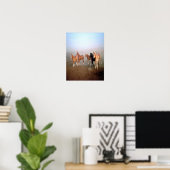 Poster van grote paarden. (Thuiskantoor)