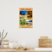 Poster van Haiku-seizoenen (perzikachtergrond) (Keuken)